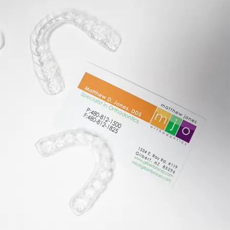 The Matthew Jones Orthodontics beside Invisalign clear aligners